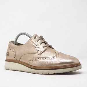 Timberland Womens Ellis Street Oxford Derby Rose Gold Leather Wingtip Shoes 9.5